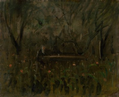 In the Garden at the Table by Laszlo Mednyanszky
